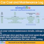 Auto Car Vehicle Maintenance Cost Tracker Excel Spreadsheet - Etsy